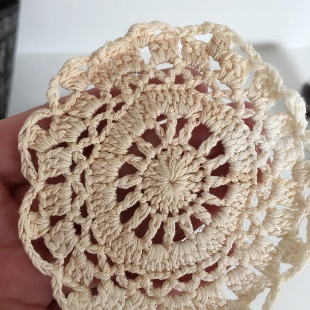 10 handmade crochet coasters